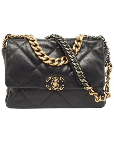 Chanel Quilted Leather Full Flap Bag (Authentic Pre-Owned) - Black