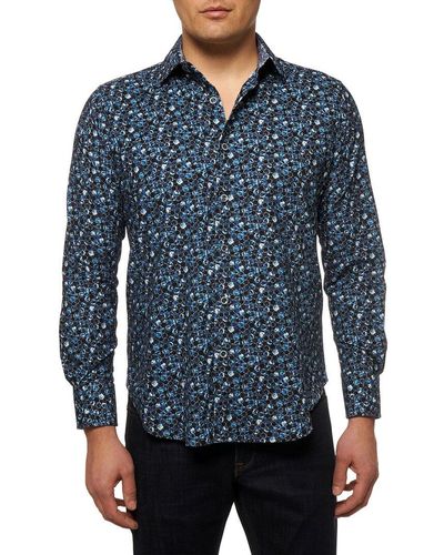 Robert Graham Stargazer Corduroy Woven Shirt - Blue