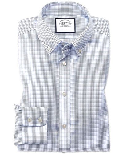 Charles Tyrwhitt Non-Iron Button Down Shirt - Blue