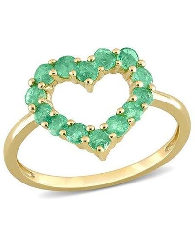 Rina Limor 10k 0.70 Ct. Tw. Emerald Heart Ring - Green