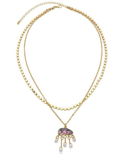 Eye Candy LA Cz Olivia 2 Tier Dainty Drop Necklace - Metallic