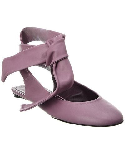 The Attico Cloe Leather Ballet Flat - Purple