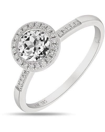 Diana M. Jewels Fine Jewelry 14k 1.08 Ct. Tw. Diamond & Topaz Half-eternity Ring - Multicolor