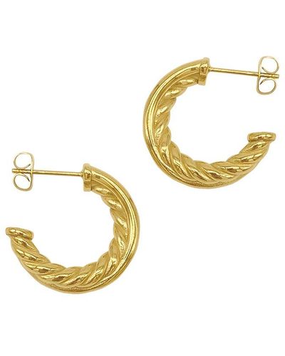 Adornia 14k Plated Cable Hoops - Metallic