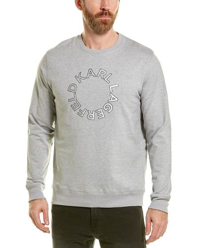 Karl Lagerfeld French Terry Crewneck Pullover - Gray