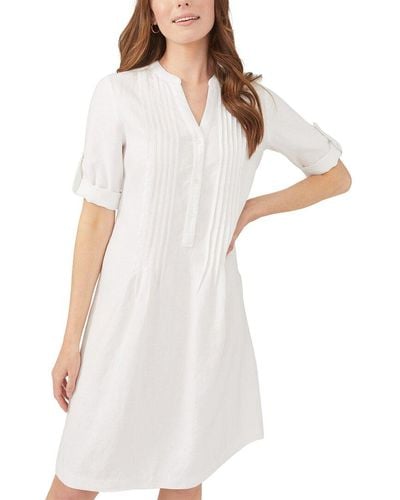 J.McLaughlin Solid Riviera Linen Dress - White
