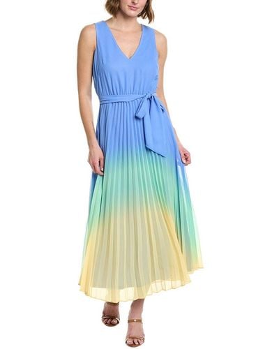 Taylor Ombre Cambria Chiffon Midi Dress - Blue