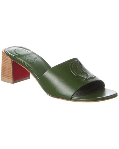 Christian Louboutin So Cl 55 Leather Mule - Green