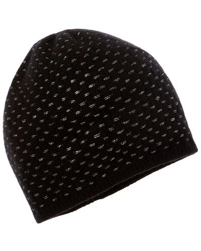 Portolano Whipstitched Lurex Cashmere Hat - Black
