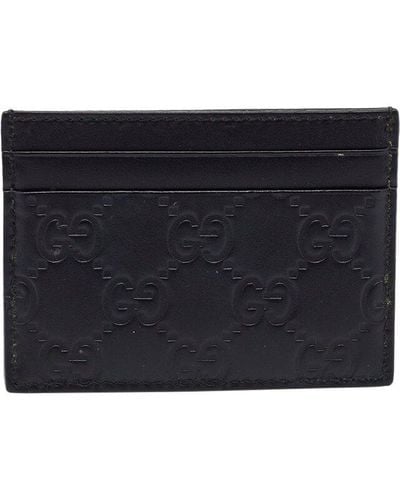 Gucci Leather Card Holder (Authentic Pre-Owned) - Black