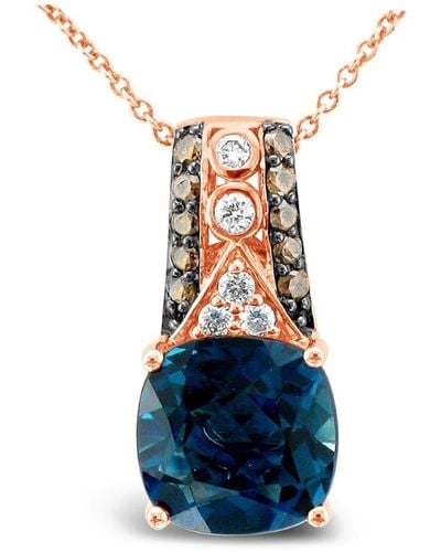 Le Vian 14k Strawberry Gold® 3.60 Ct. Tw. Diamond & London Blue Topaz Pendant Necklace