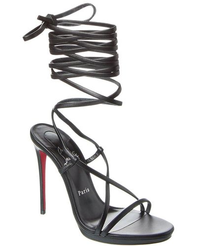 Christian Louboutin Sekmeta Alta 120 Leather Sandal - Black