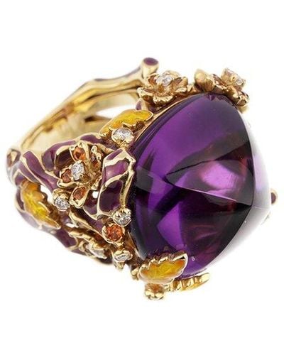 Dior Dior 18K 42.35 Ct. Tw. Diamond & Gemstone Diorella Cocktail Ring (Authentic Pre-Owned) - Purple