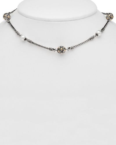 John Hardy Jaisalmer Silver 18k & Silver Pearl Necklace - White