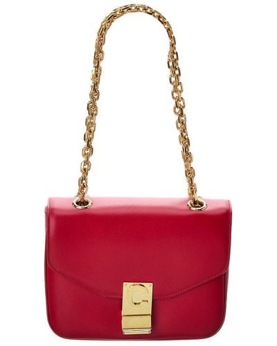 Celine C Small Leather Shoulder Bag (authentic Pre-owned) - Red