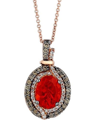 Le Vian ® Neon Tangerine Fire Opal® 14k Rose Gold 1.39 Ct. Tw. Diamond & Fire Opal Pendant - Red