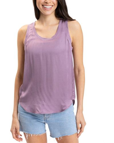 Threads For Thought Ethelinda Sateen Scoop Tank - Purple