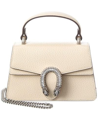 Gucci Dionysus Mini Leather Top Handle Bag - Natural