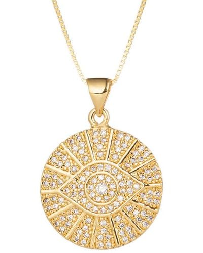 Eye Candy LA Luxe Collection Arron Evil Eye Sterling Silver Chain Necklace With Pendant - Metallic