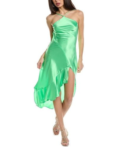 Amanda Uprichard Dasha Silk Maxi Dress - Green
