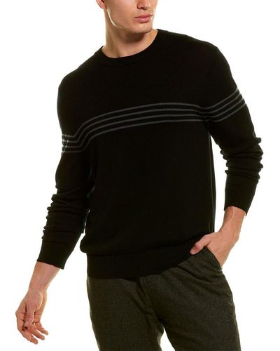 Tags Stripe Wool Crewneck Sweater - Black