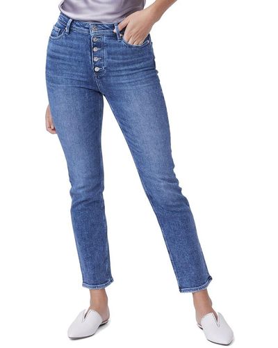 PAIGE Cindy Exposed Button Fly Skinny Pant - Blue
