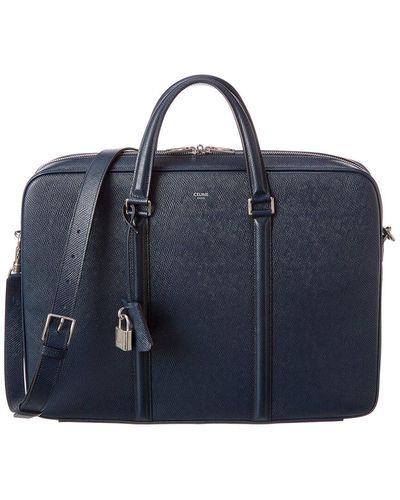 Celine Leather Briefcase - Blue