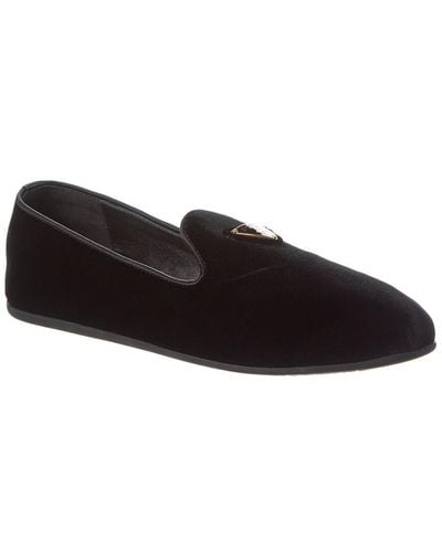 Prada Velvet Loafer - Black
