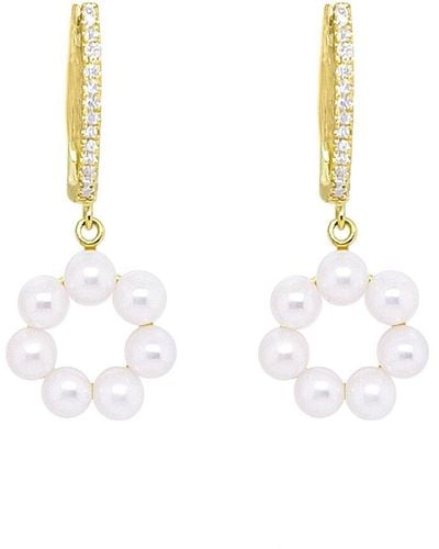 Meira T 14K 0.08 Ct. Tw. Diamond & 4-5Mm Pearl Earrings - White