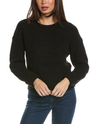 Theory Shrunken Wool & Camel-blend Sweater - Black