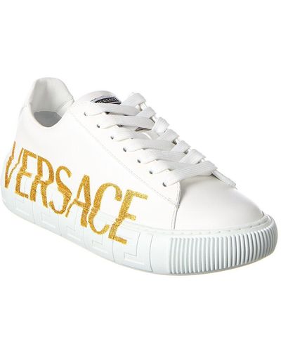 Versace Logo Leather Sneaker - White
