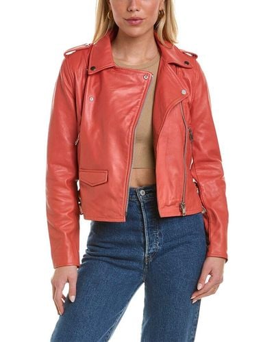 Walter Baker Liz Leather Jacket - Red