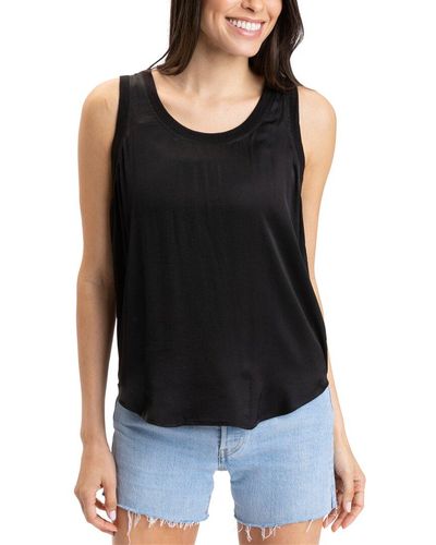 Threads For Thought Ethelinda Sateen Scoop Tank - Black