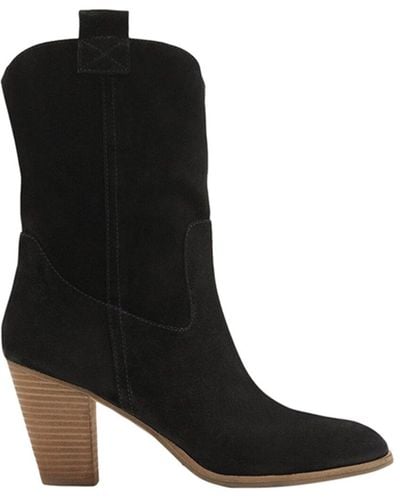 Boden Pull-on Leather Western Boot - Black