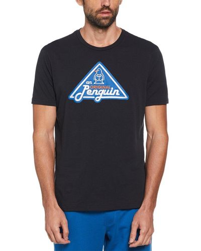 Original Penguin Triangle Logo Graphic Print T-shirt - Blue