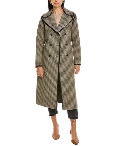 Rebecca Taylor Double-face Wool-blend Trench Coat - Green