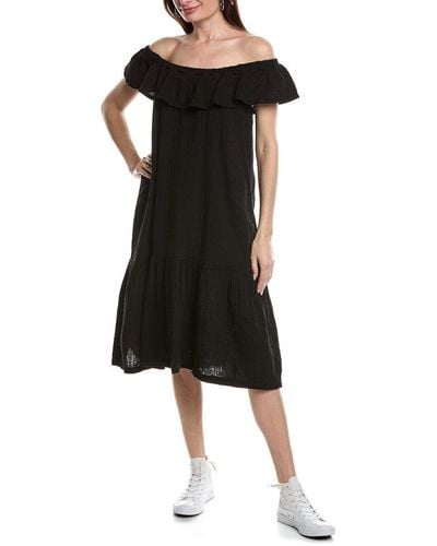 Wilt Off-shoulder Flounce Midi Dress - Black