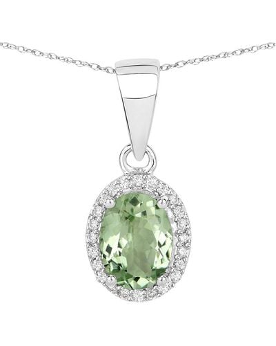 Diana M. Jewels Fine Jewellery 14k 1.27 Ct. Tw. Diamond & Green Tourmaline Pendant - White