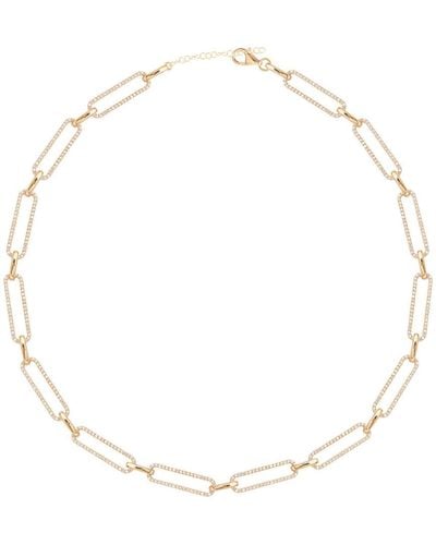 Gabi Rielle Sparkle-drenched 14k Over Silver Cz Link Necklace - Natural