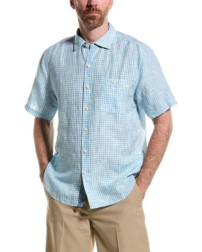 Tommy Bahama Sand Beach Check Linen-blend Shirt - Blue