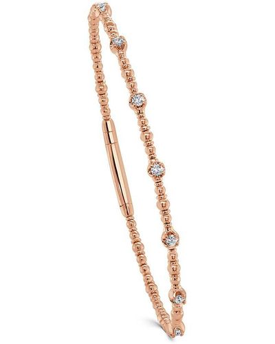Sabrina Designs 14k Rose Gold 0.25 Ct. Tw. Diamond Flexible Bangle Bracelet - White