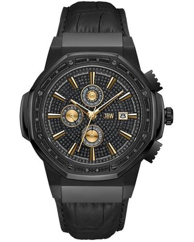 JBW Unisex Saxon Diamond Watch - Black