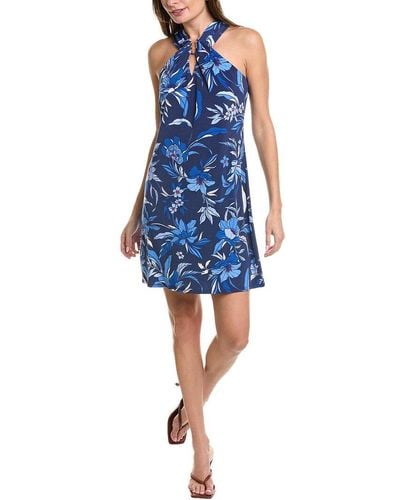 Tommy Bahama Romantic Blooms Halter Mini Dress - Blue