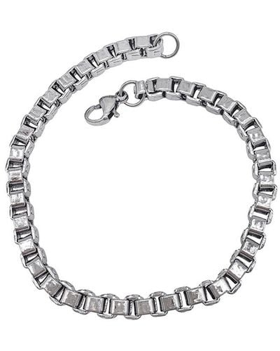 Adornia Stainless Steel Box Chain Bracelet - Metallic
