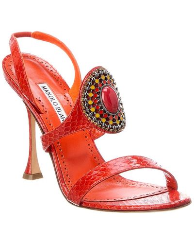 manolo blahnik red sandals
