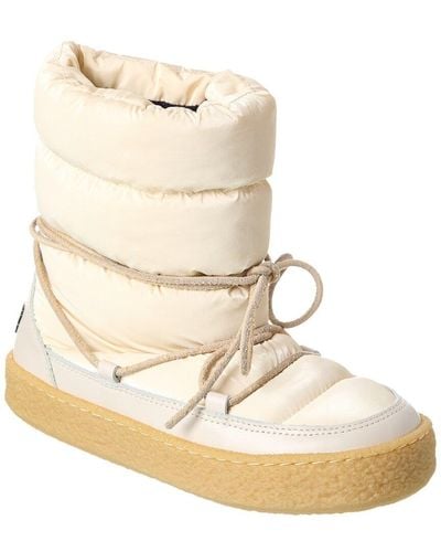 Isabel Marant Zimlee Nylon & Leather Snow Boot - Natural