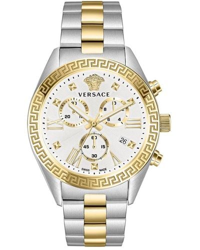 Versace Greca Chrono Watch - Metallic