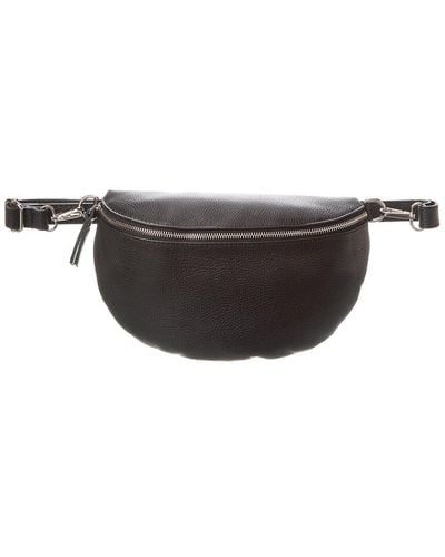Italian Leather Belt Bag - Gray