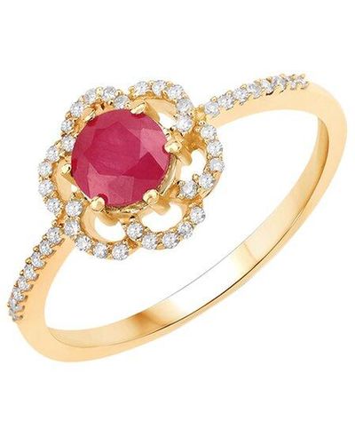 Diana M. Jewels Fine Jewelry 14k 0.68 Ct. Tw. Diamond & Ruby Ring - White