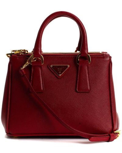 Prada Saffiano Leather Galleria Bag (Authentic Pre-Owned) - Red
